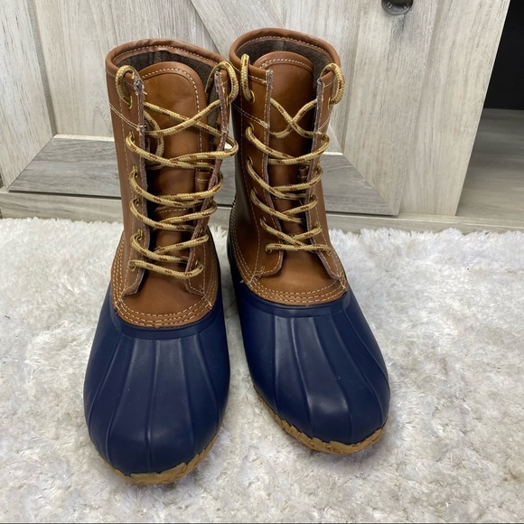 PRISTINE Khombu Letty Leather Lace Up Lined Duck Boots 7M - Picture 2 of 9